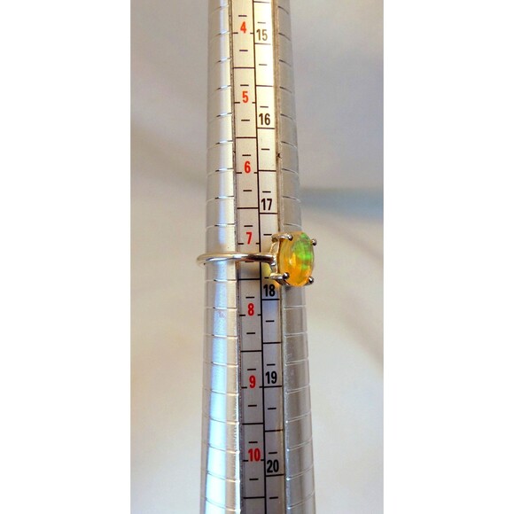 Stunning Natural Ethiopian Opal 2.5 Ct Sterling Silver Ring Sz 7.5 - Picture 5 of 7